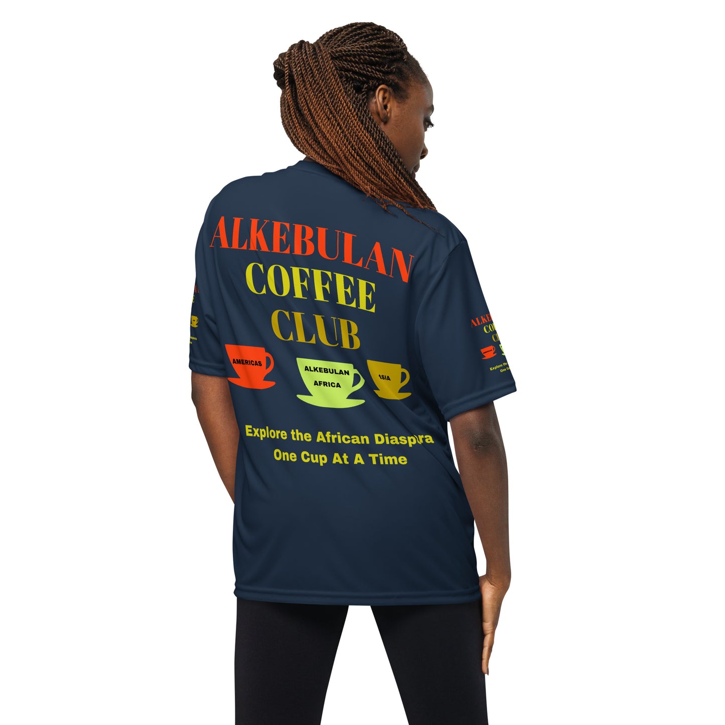 ALKEBULAN COFFEE CLUB LOGO Unisex Performance Crew Neck T-Shirt by SobG Designs