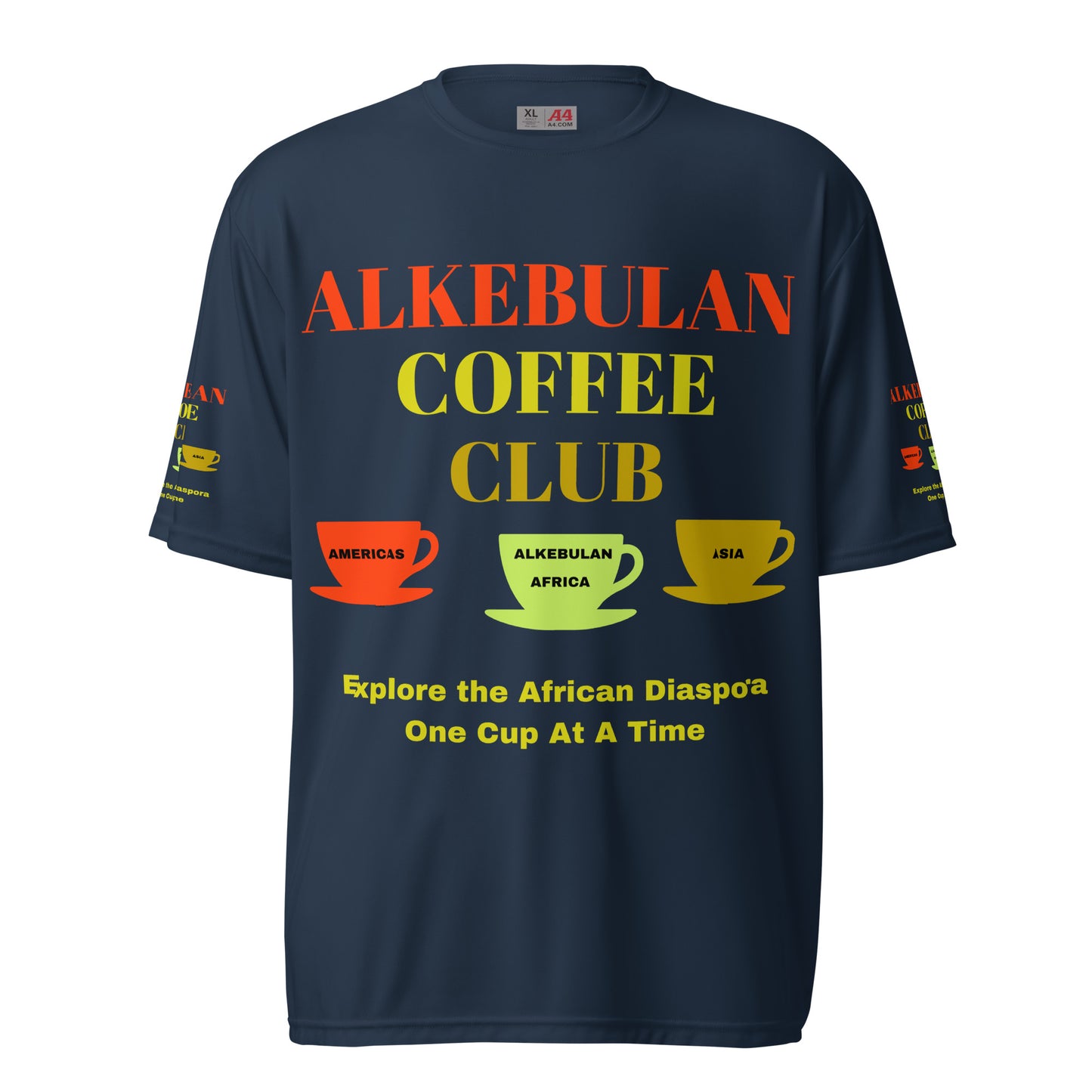 ALKEBULAN COFFEE CLUB LOGO Unisex Performance Crew Neck T-Shirt by SobG Designs