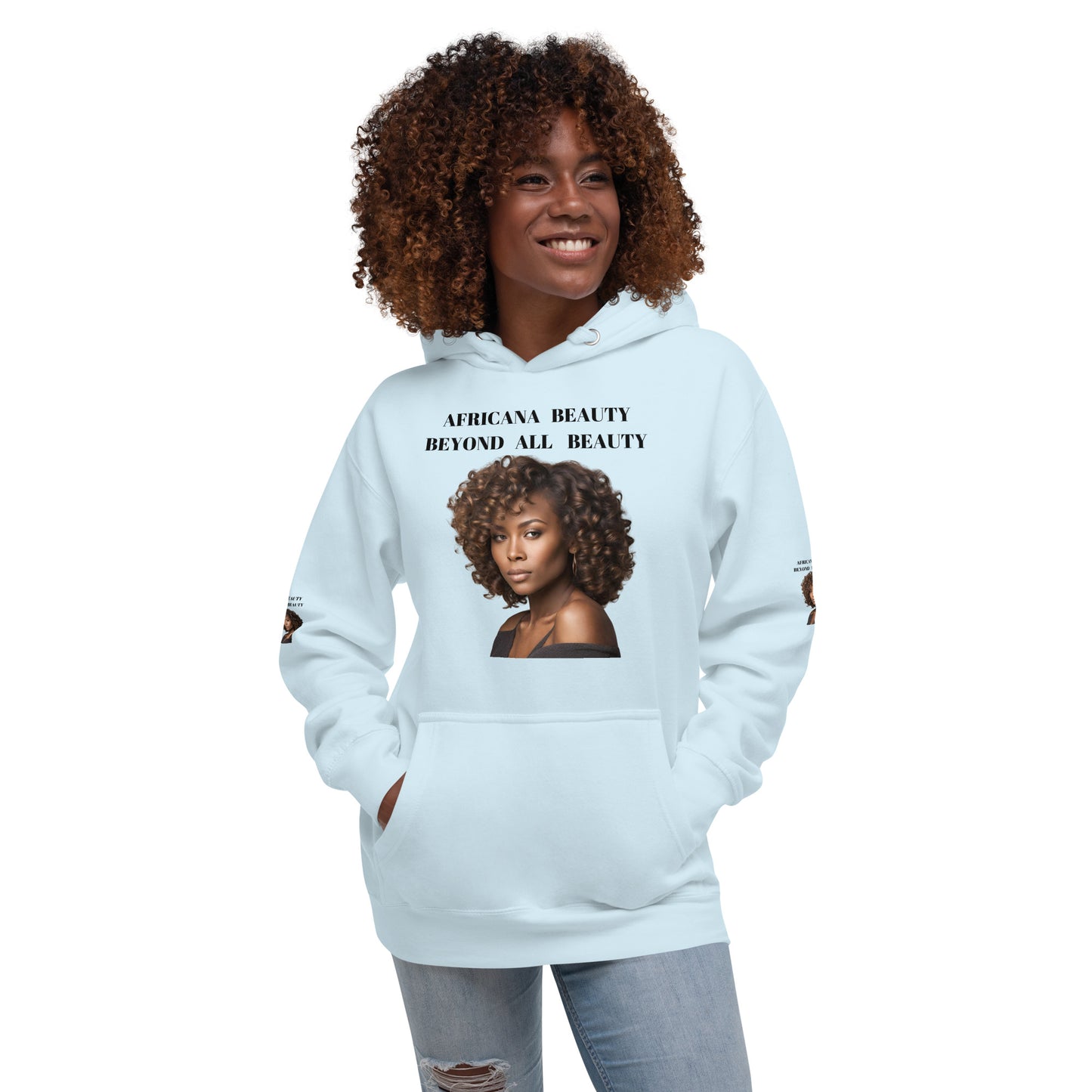 AFRICANA BEAUTY BEYOND ALL BEAUTY Unisex Hoodie by SobG Designs