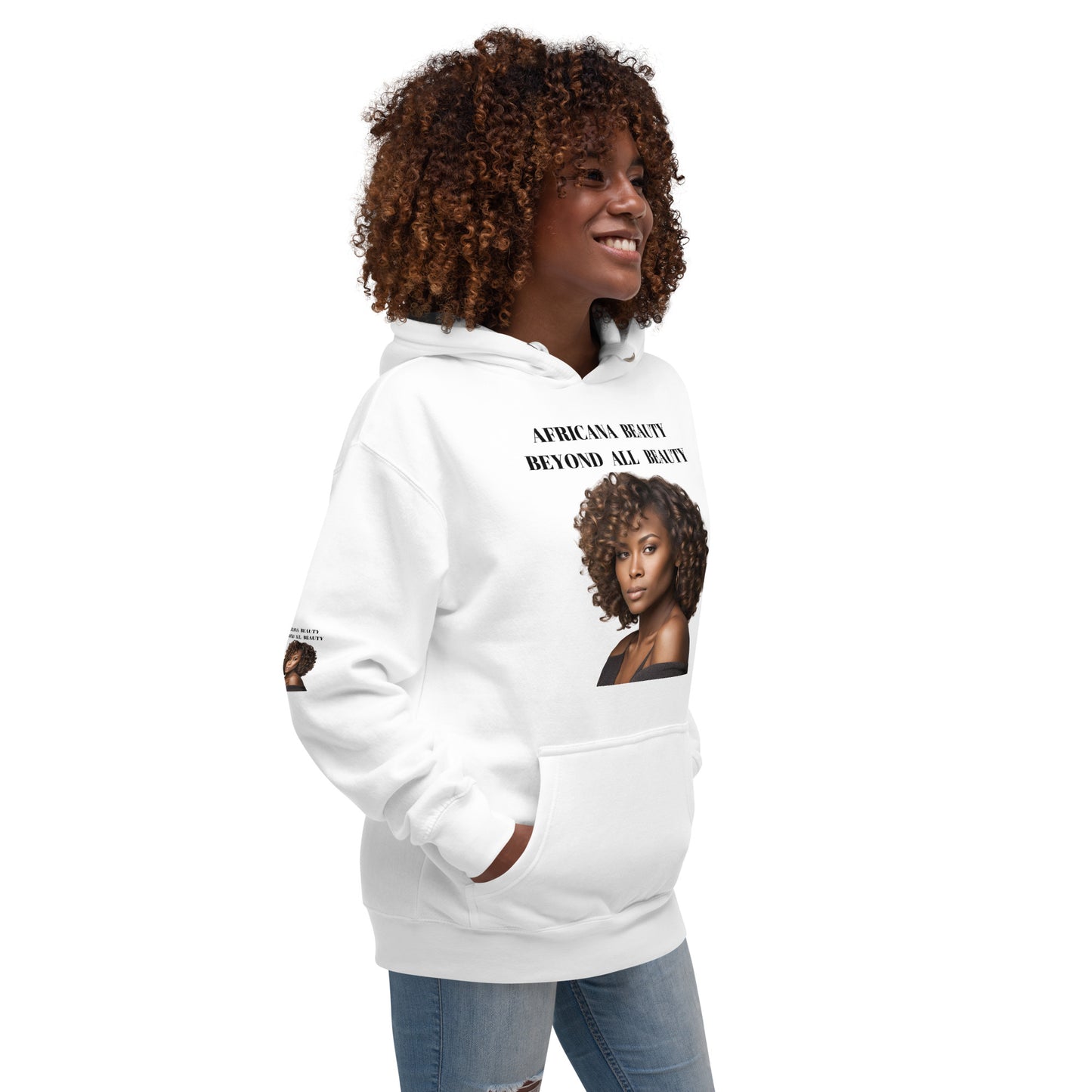 AFRICANA BEAUTY BEYOND ALL BEAUTY Unisex Hoodie by SobG Designs