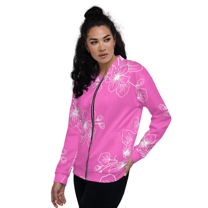 Womens Bomber Jacket - Pink Floral 7022623-3