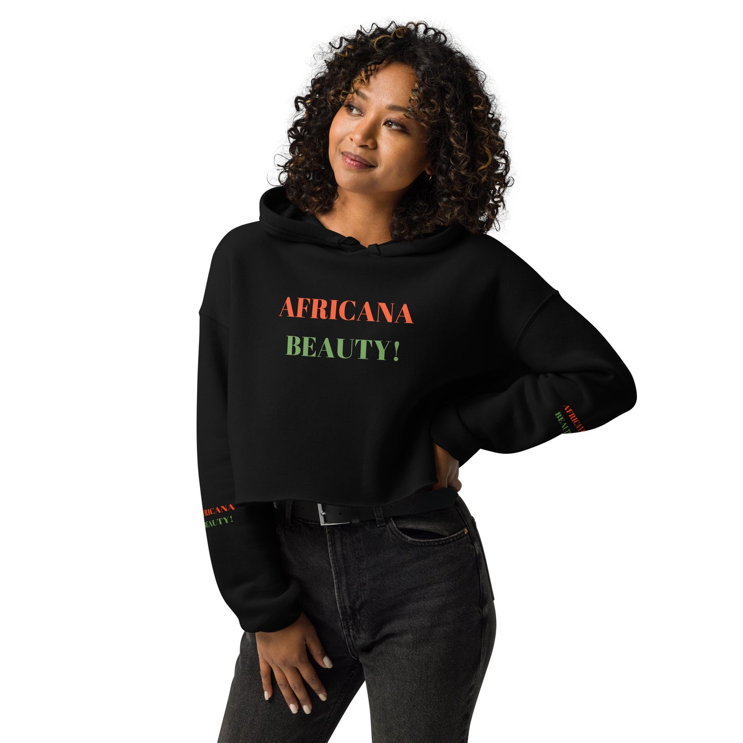 AFRICANA BEAUTY Crop Hoodie by SobG Designs
