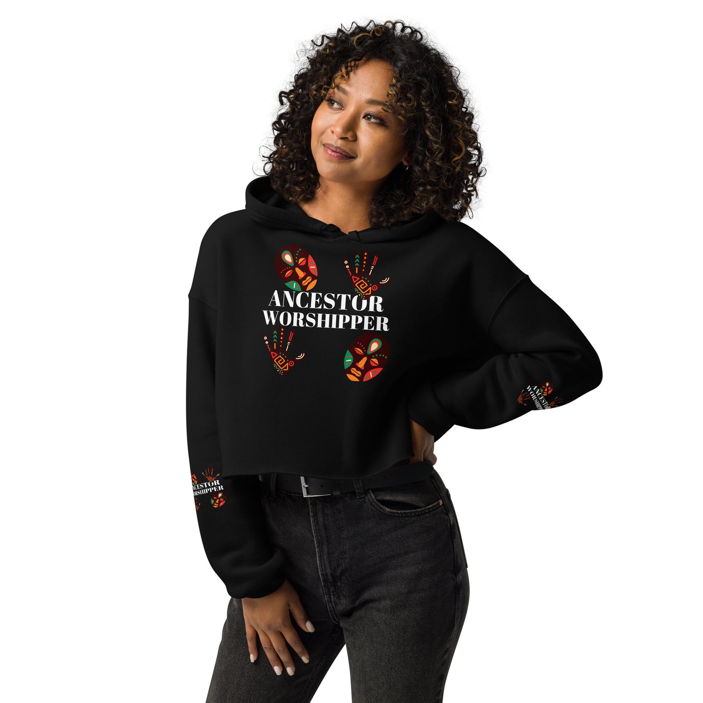ANCESTOR WORSHIPPER Crop Hoodie by SobG Designs