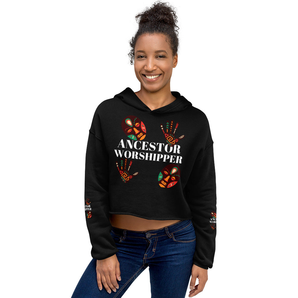 ANCESTOR WORSHIPPER Crop Hoodie by SobG Designs