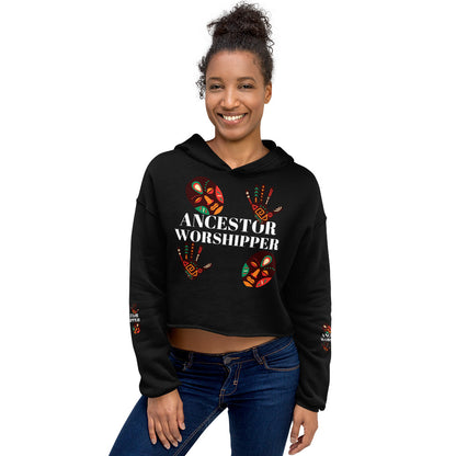 ANCESTOR WORSHIPPER Crop Hoodie by SobG Designs