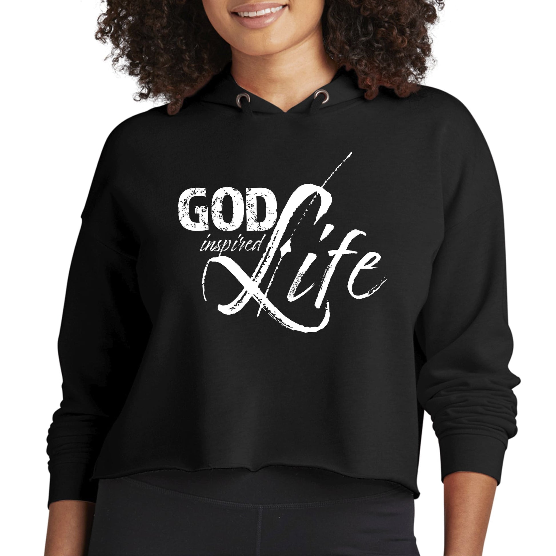 Womens Cropped Hoodie God Inspired Life-0