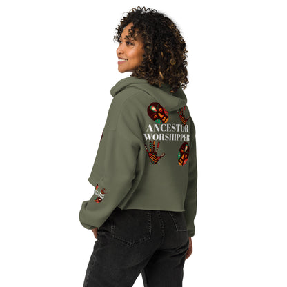 ANCESTOR WORSHIPPER Crop Hoodie by SobG Designs