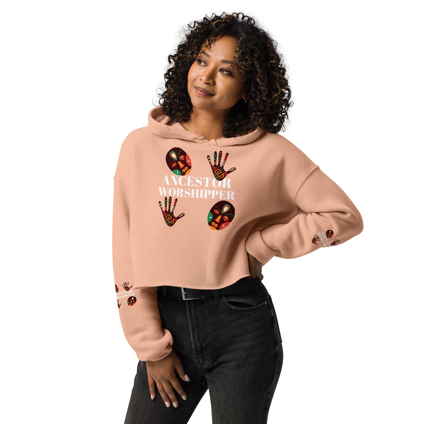 ANCESTOR WORSHIPPER Crop Hoodie by SobG Designs