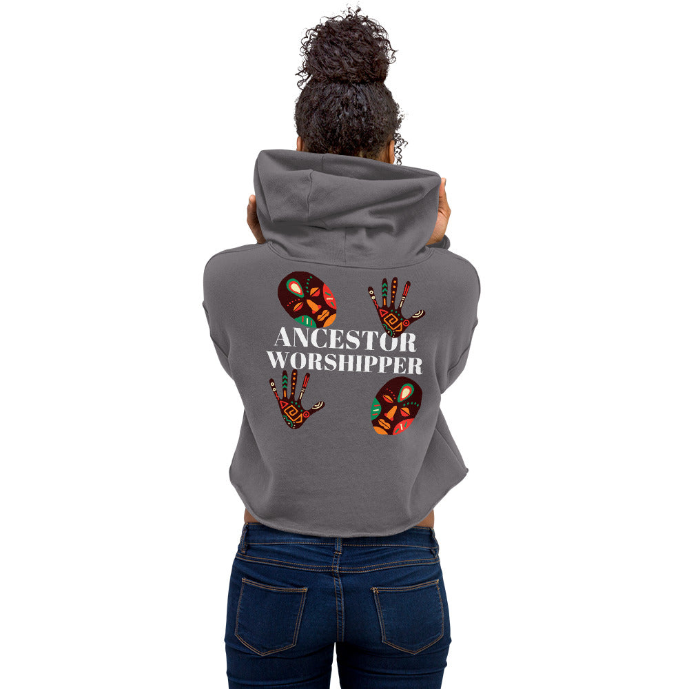 ANCESTOR WORSHIPPER Crop Hoodie by SobG Designs