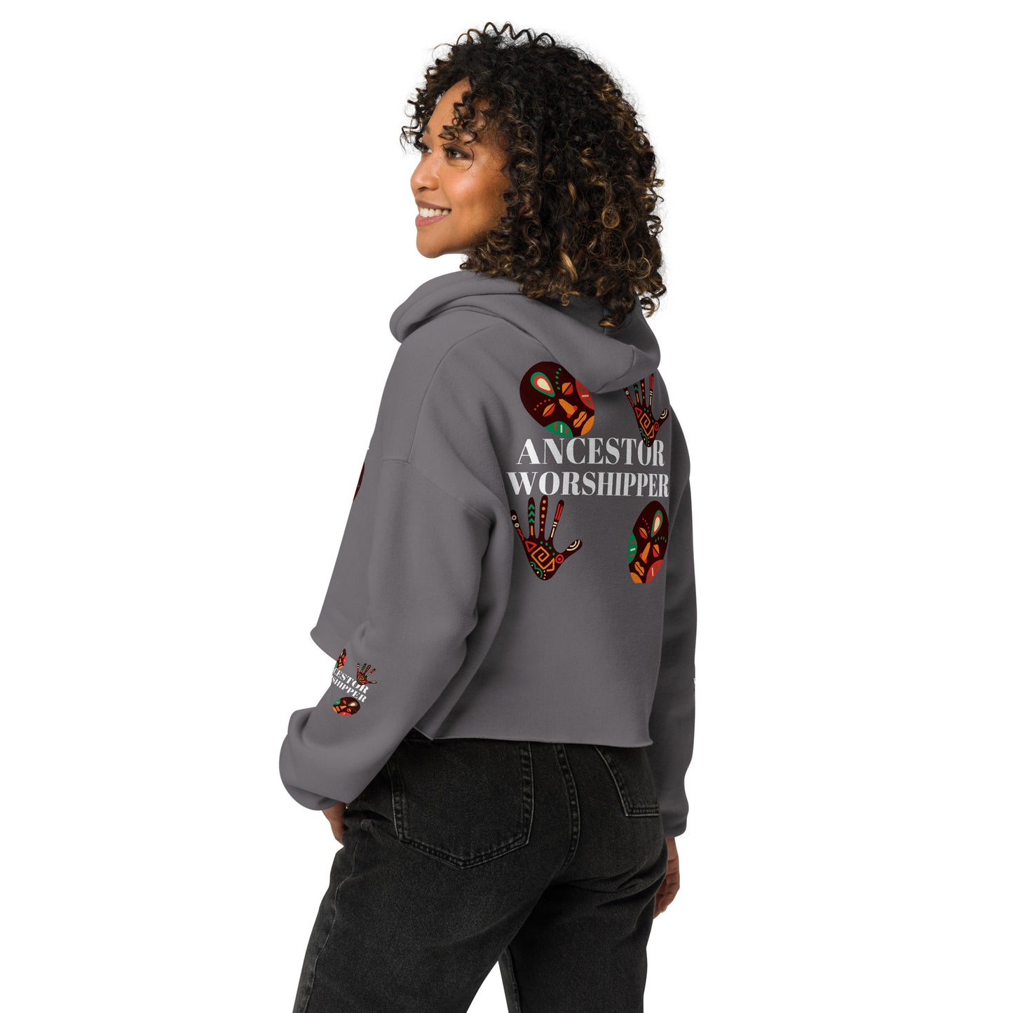 ANCESTOR WORSHIPPER Crop Hoodie by SobG Designs