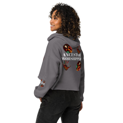 ANCESTOR WORSHIPPER Crop Hoodie by SobG Designs