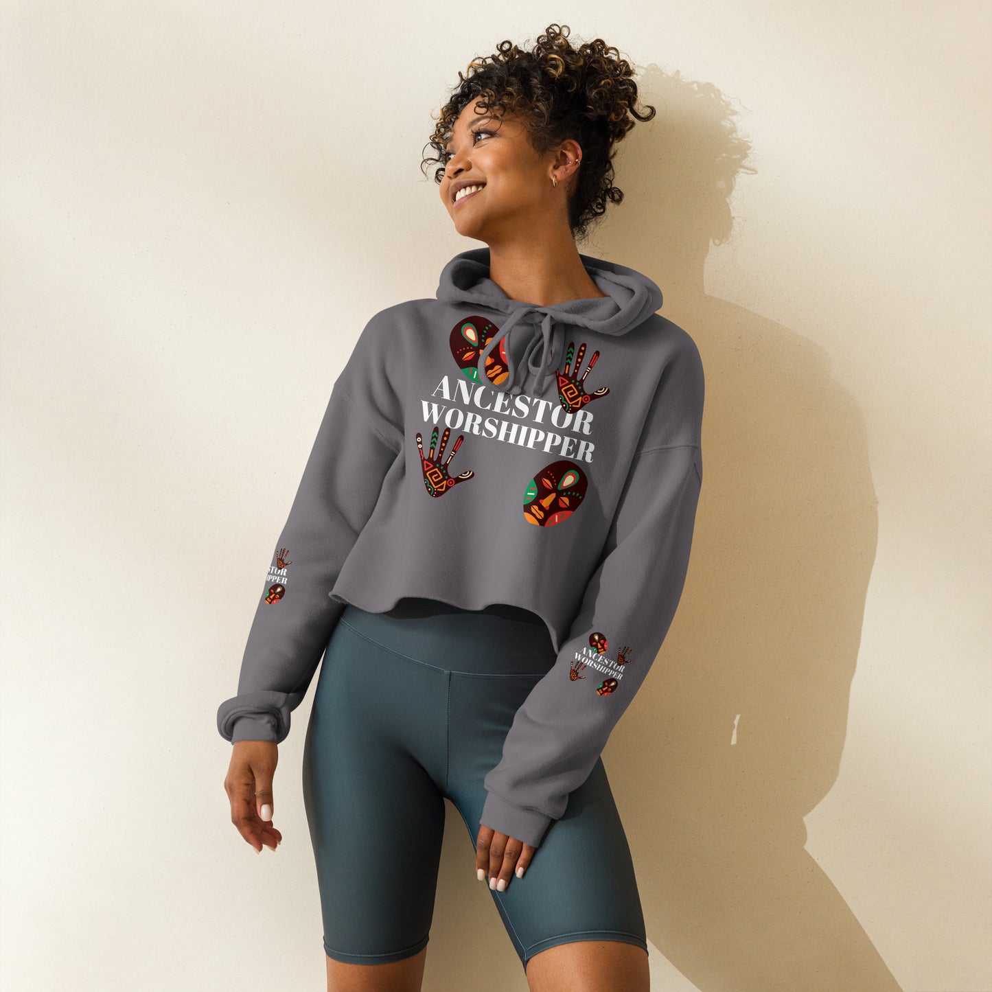 ANCESTOR WORSHIPPER Crop Hoodie by SobG Designs
