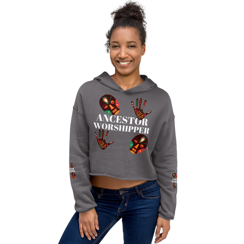 ANCESTOR WORSHIPPER Crop Hoodie by SobG Designs