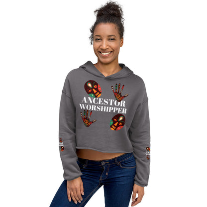 ANCESTOR WORSHIPPER Crop Hoodie by SobG Designs
