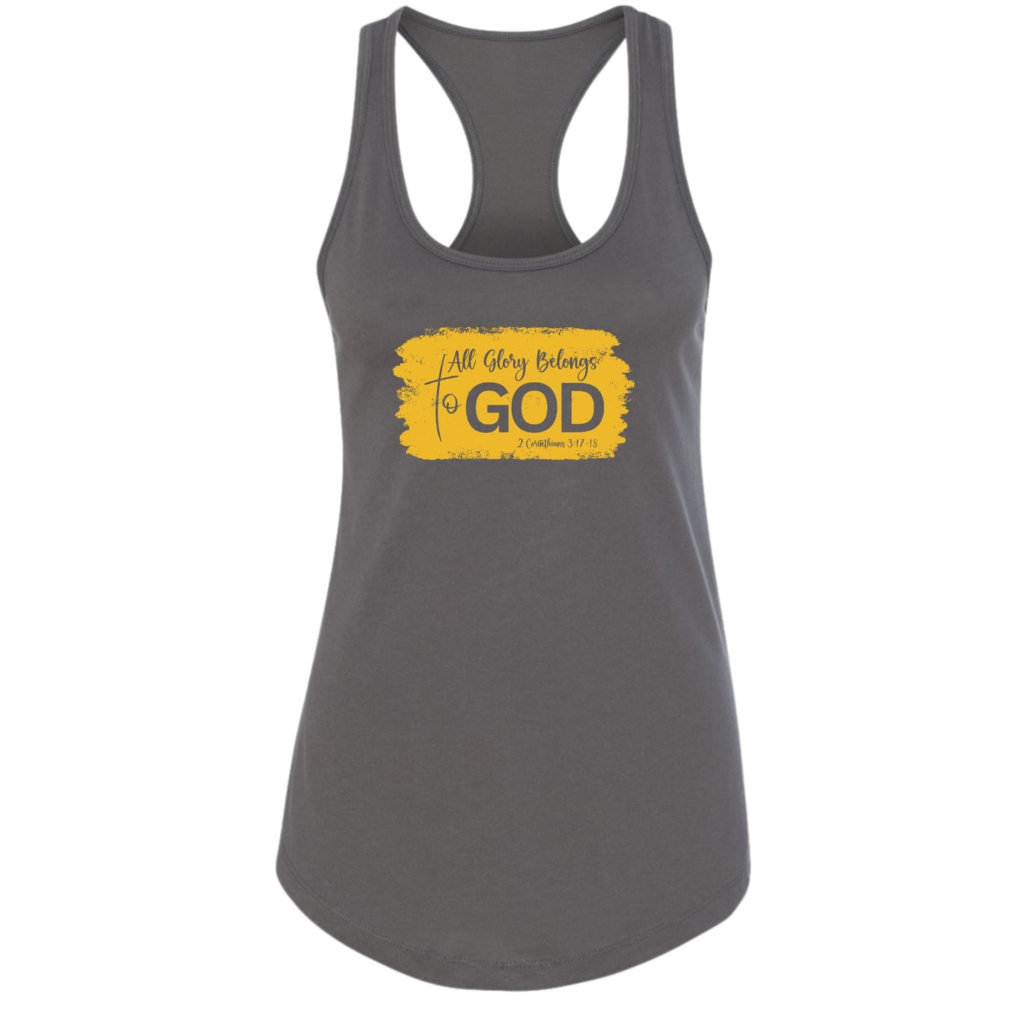 Womens Fitness Tank Top Graphic T-shirt - All Glory Belongs to God-5