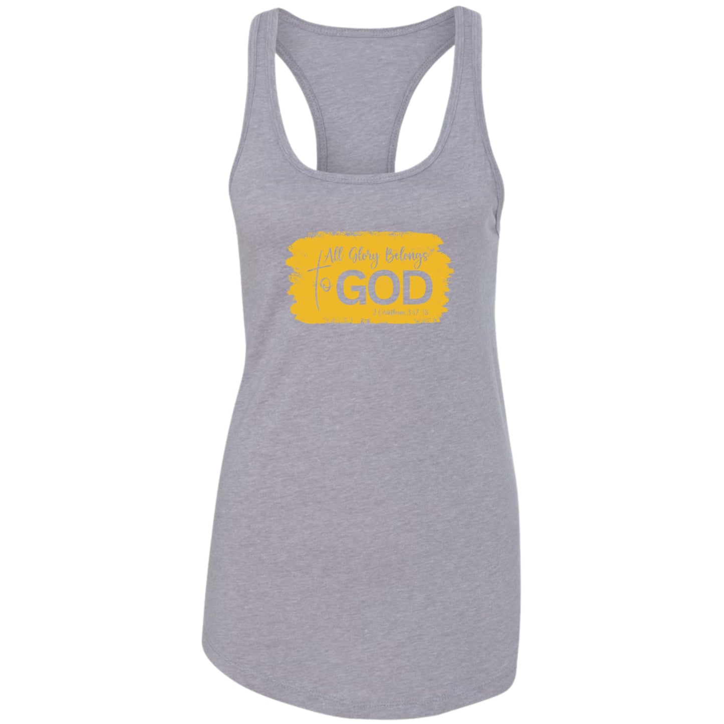 Womens Fitness Tank Top Graphic T-shirt - All Glory Belongs to God-6