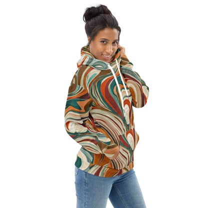 Womens Graphic Hoodie Boho Brown Marble Print-1