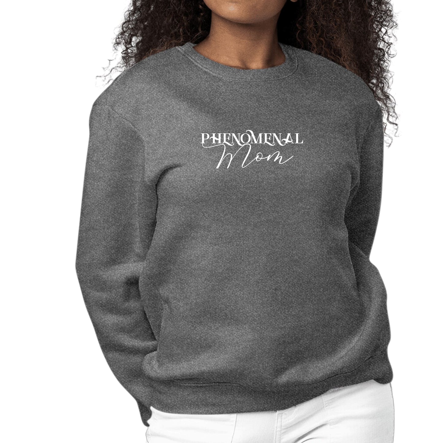 Womens Graphic Sweatshirt Phenomenal Mom White Print-6