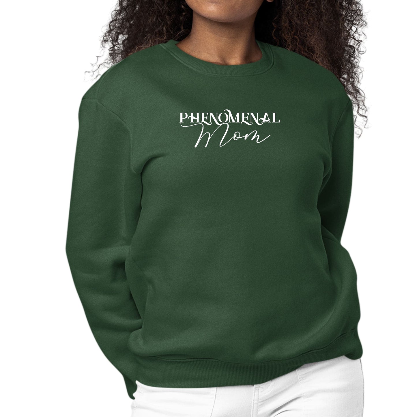 Womens Graphic Sweatshirt Phenomenal Mom White Print-4