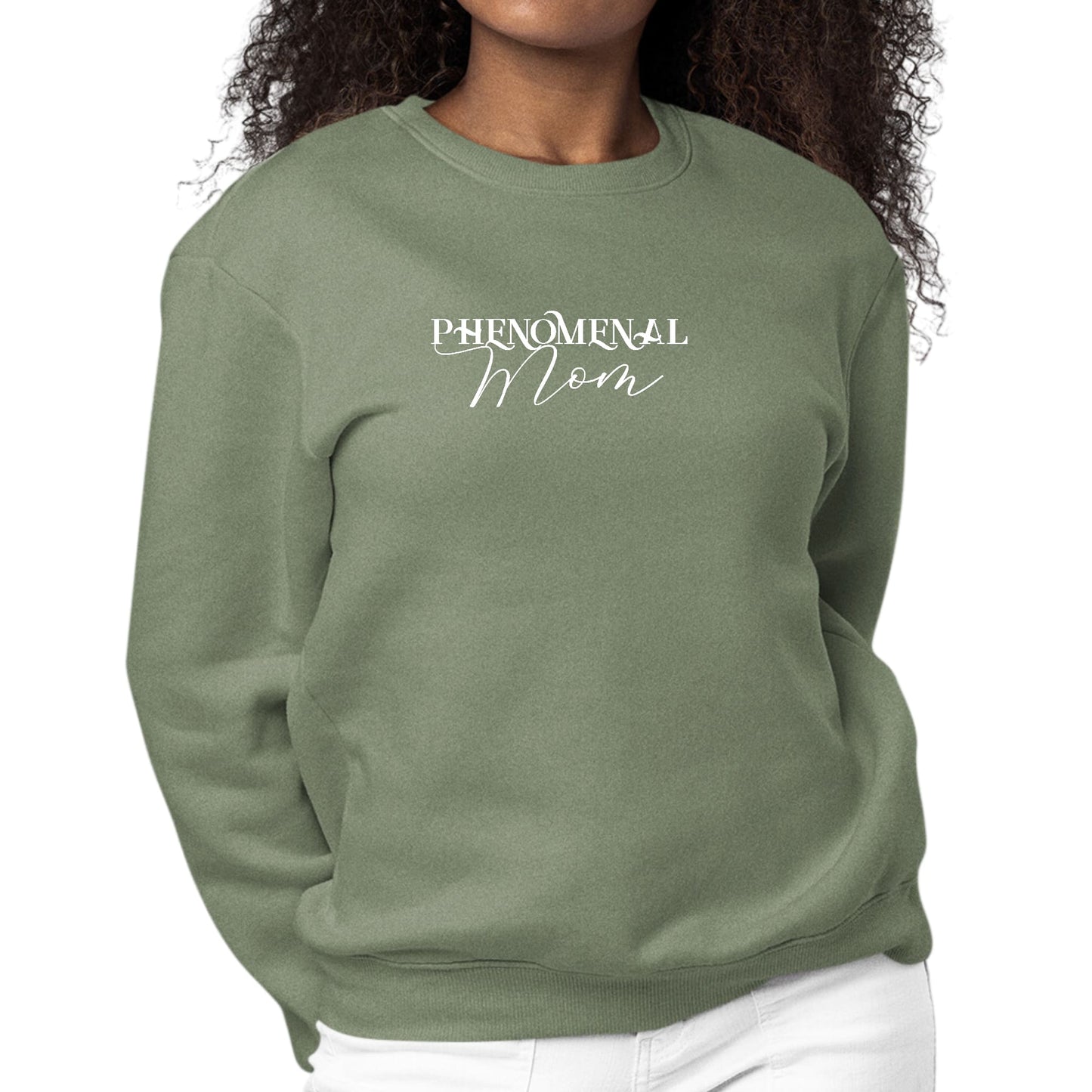 Womens Graphic Sweatshirt Phenomenal Mom White Print-7