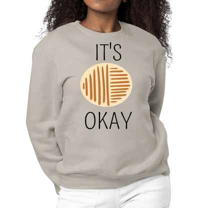 Womens Graphic Sweatshirt Say it Soul - its Okay - Black and Brown Line-4