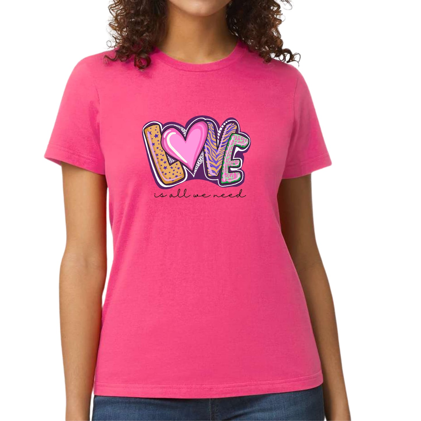 Womens Graphic T-shirt Say it Soul - Love is All we Need-3