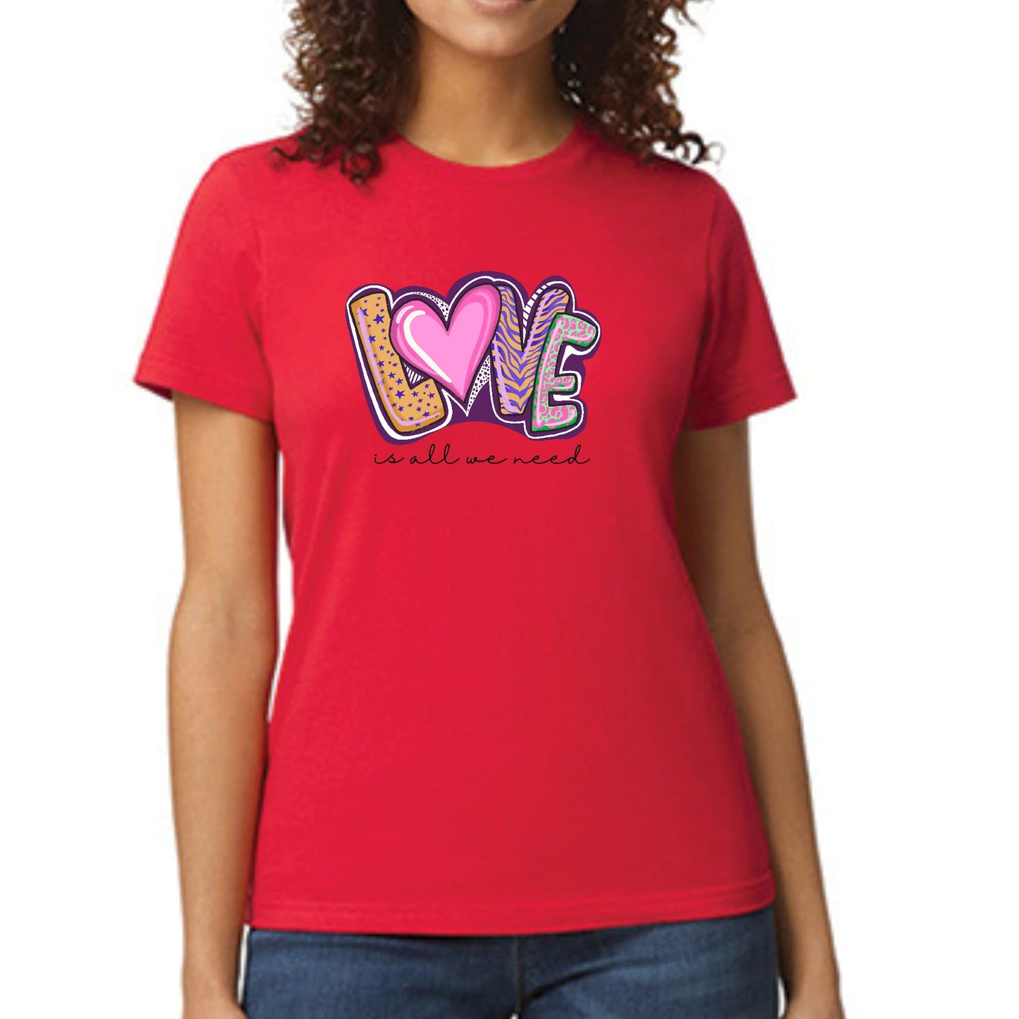 Womens Graphic T-shirt Say it Soul - Love is All we Need-1