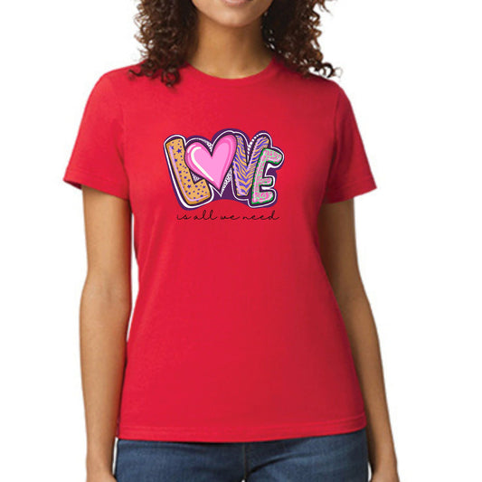 Womens Graphic T-shirt Say it Soul - Love is All we Need-1