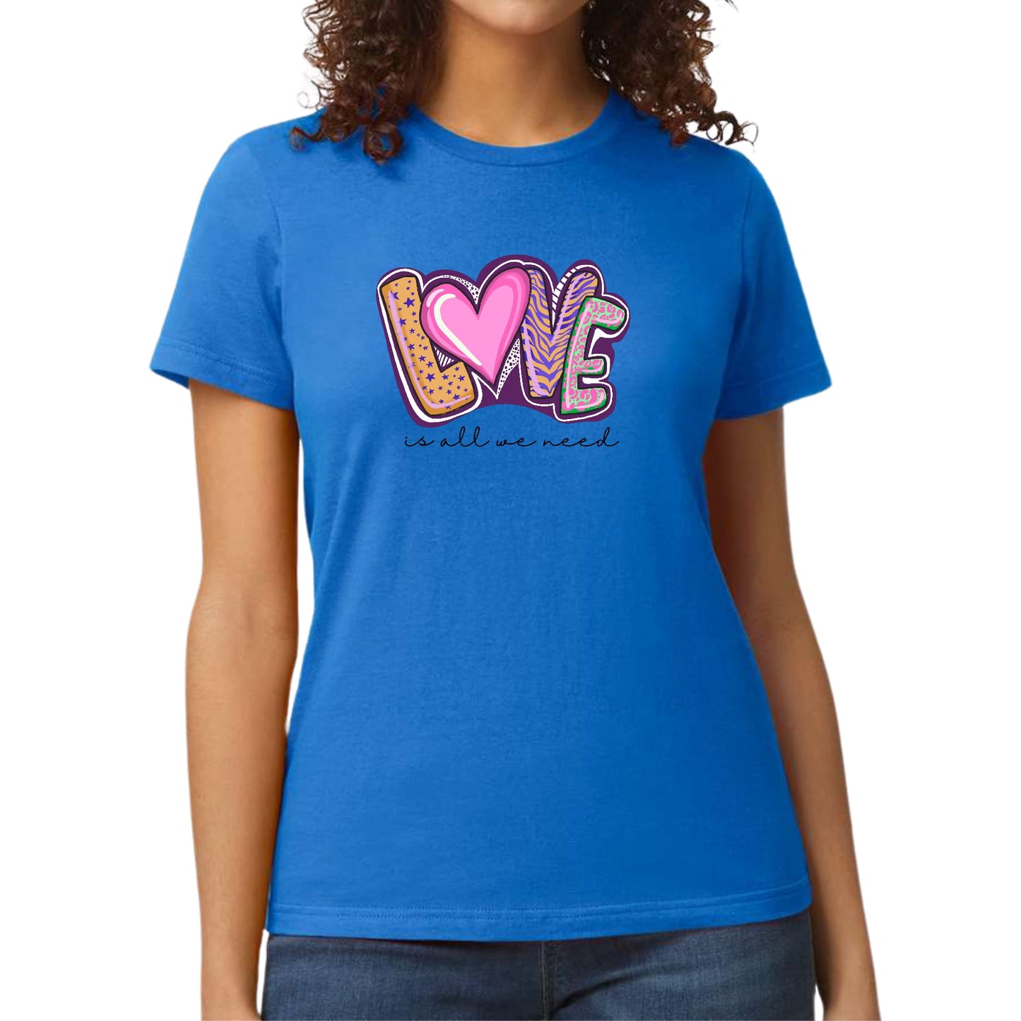 Womens Graphic T-shirt Say it Soul - Love is All we Need-2