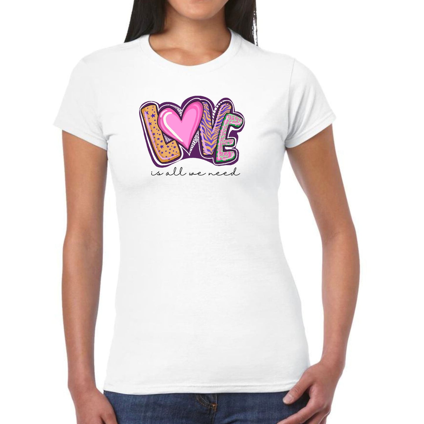 Womens Graphic T-shirt Say it Soul - Love is All we Need-0