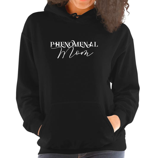 Womens Hoodie - Phenomenal Mom White Print-0