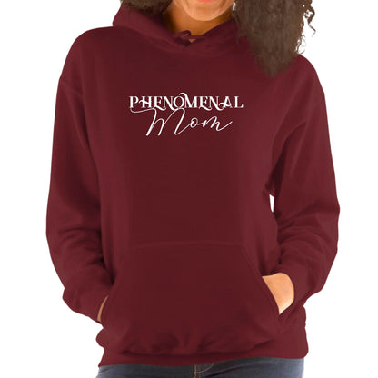 Womens Hoodie - Phenomenal Mom White Print-5