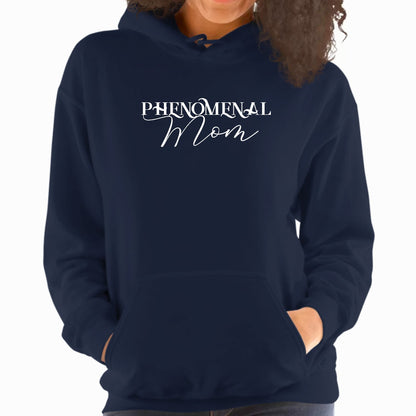 Womens Hoodie - Phenomenal Mom White Print-3
