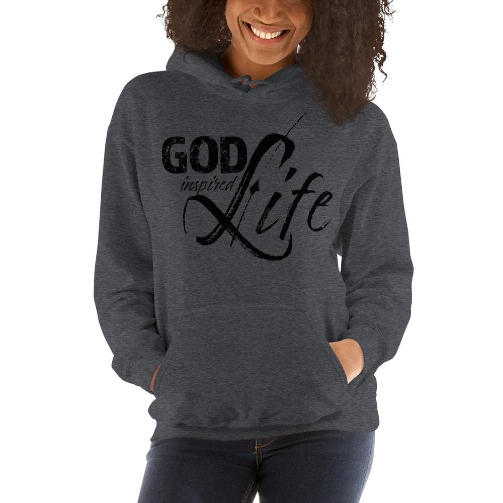 Womens Hoodie - Pullover Hooded Sweatshirt -god Inspired Life/black-2