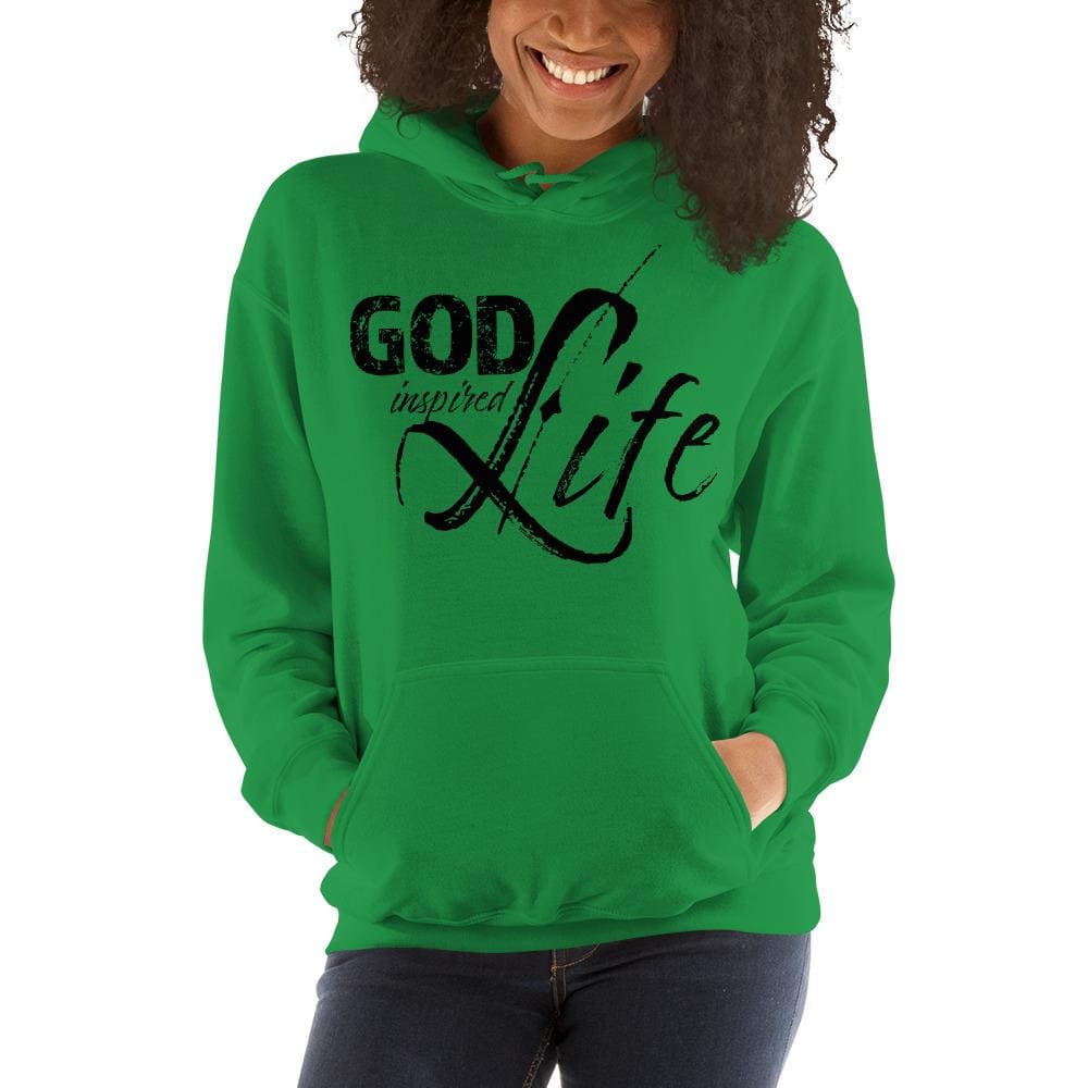 Womens Hoodie - Pullover Hooded Sweatshirt -god Inspired Life/black-5
