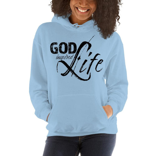 Womens Hoodie - Pullover Hooded Sweatshirt -god Inspired Life/black-0