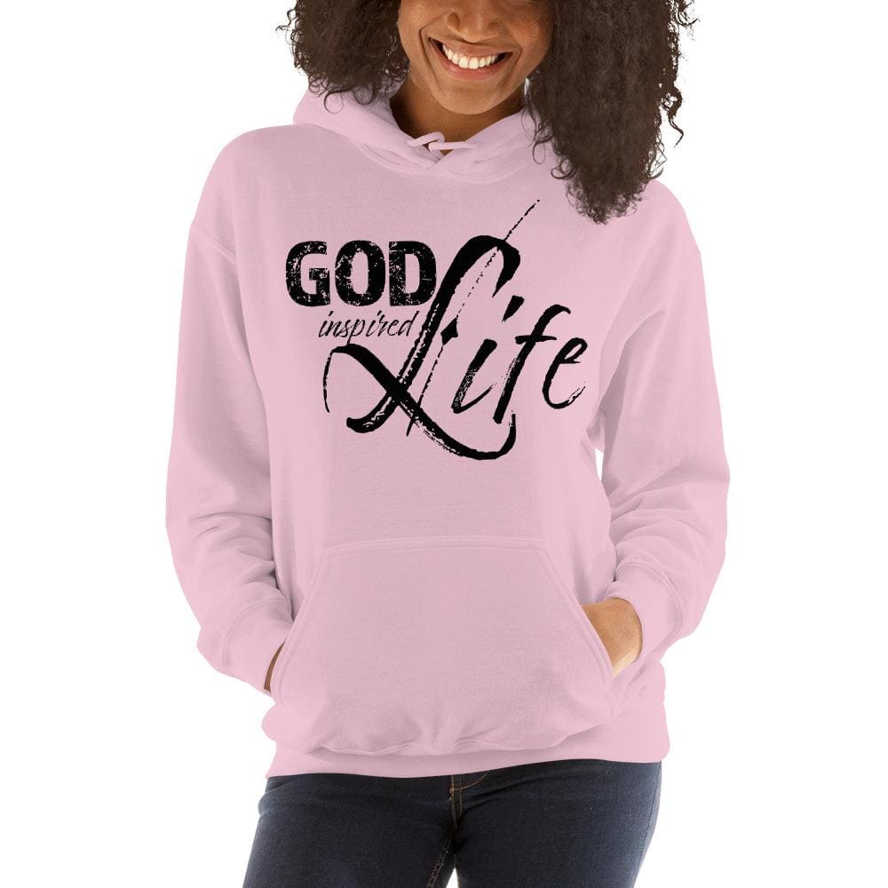 Womens Hoodie - Pullover Hooded Sweatshirt -god Inspired Life/black-6