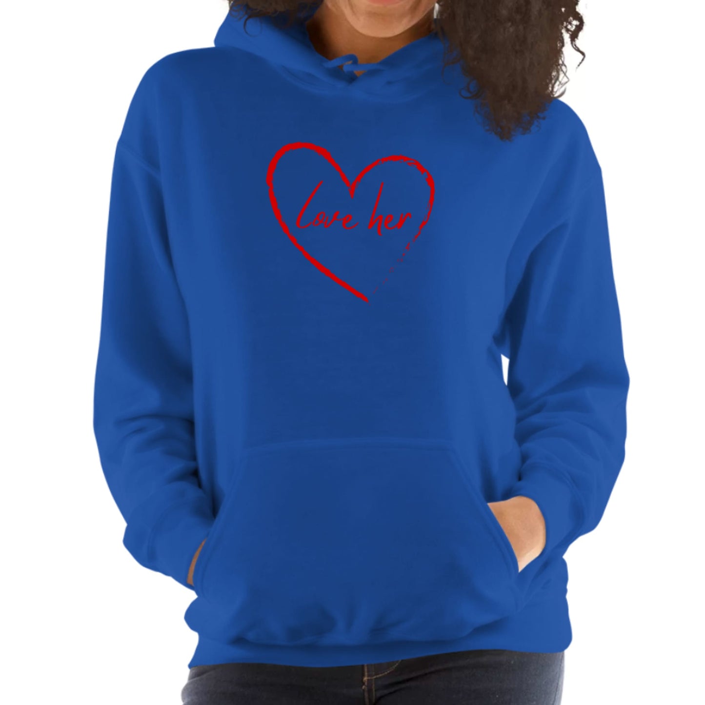 Womens Hoodie - Say it Soul Love Her - Red-2