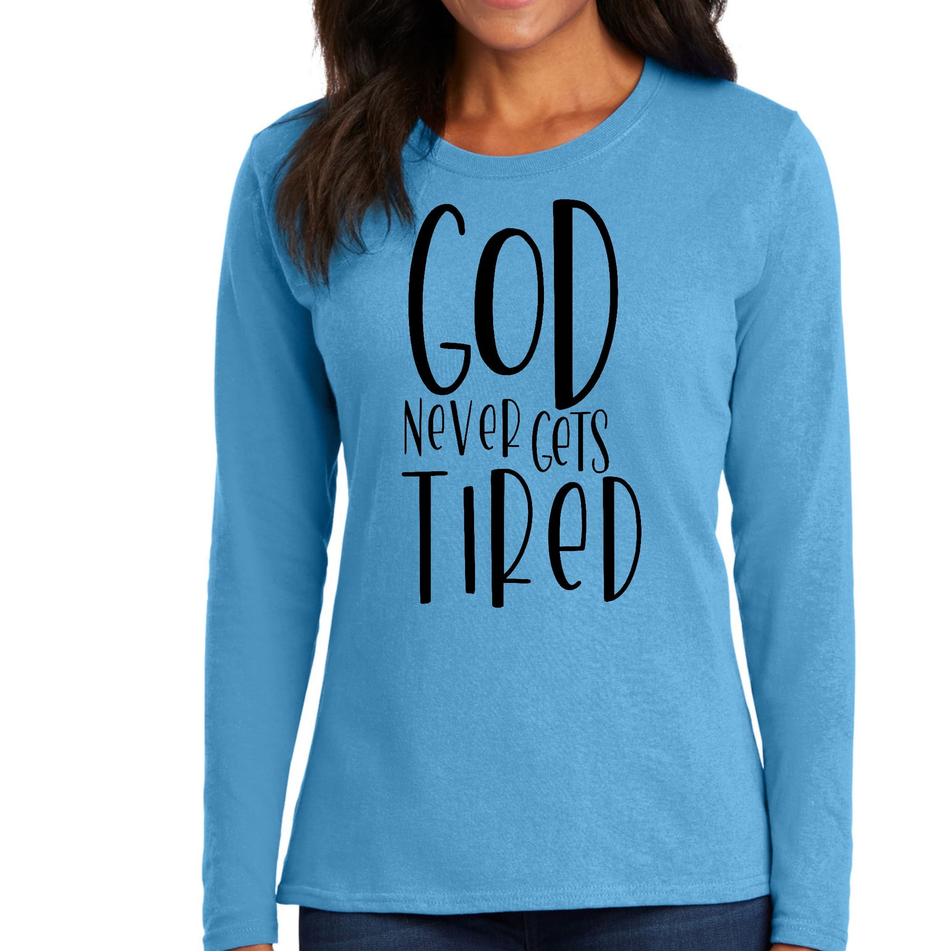 Womens Long Sleeve Graphic T-shirt - Say it Soul - God Never Gets-3