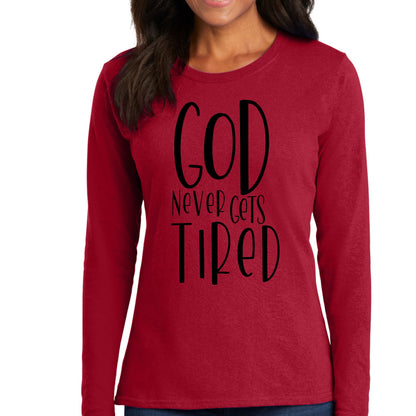 Womens Long Sleeve Graphic T-shirt - Say it Soul - God Never Gets-1