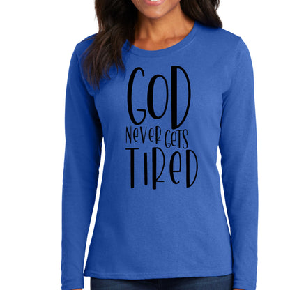 Womens Long Sleeve Graphic T-shirt - Say it Soul - God Never Gets-2