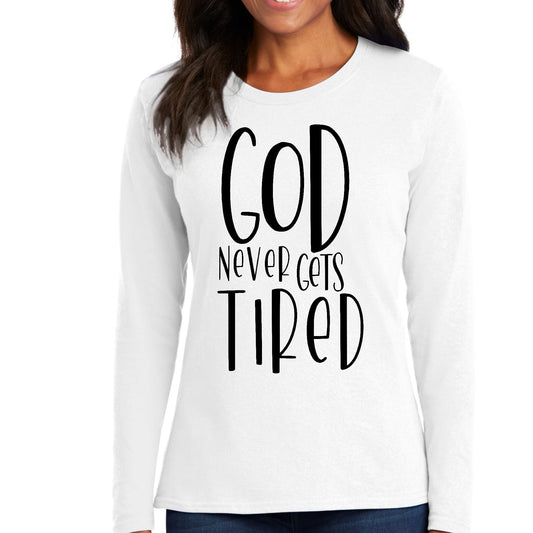 Womens Long Sleeve Graphic T-shirt - Say it Soul - God Never Gets-0