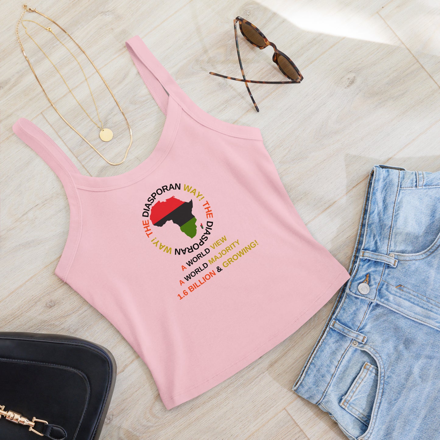 THE DIASPORAN WAY! Women’s Micro-rib Tank Top by SobG Designs