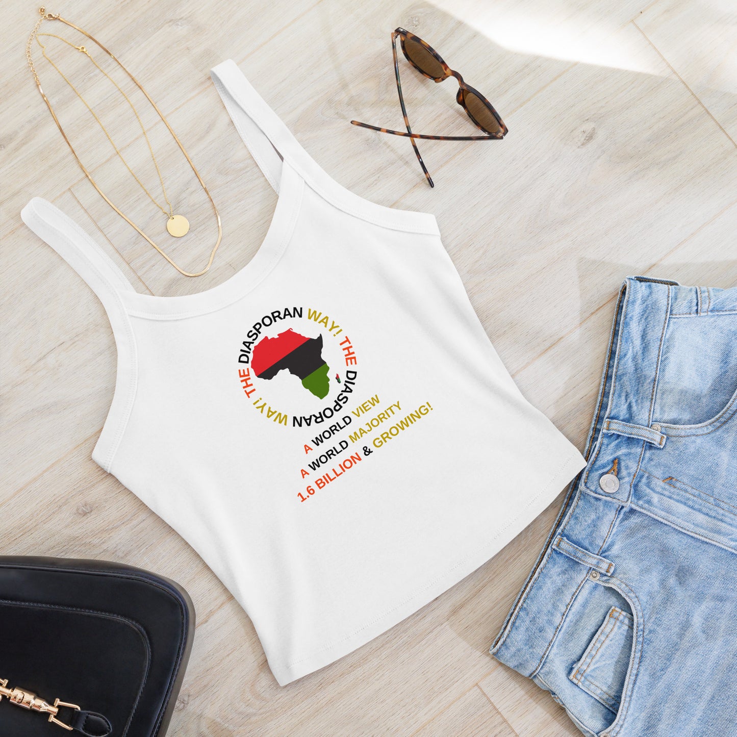 THE DIASPORAN WAY! Women’s Micro-rib Tank Top by SobG Designs