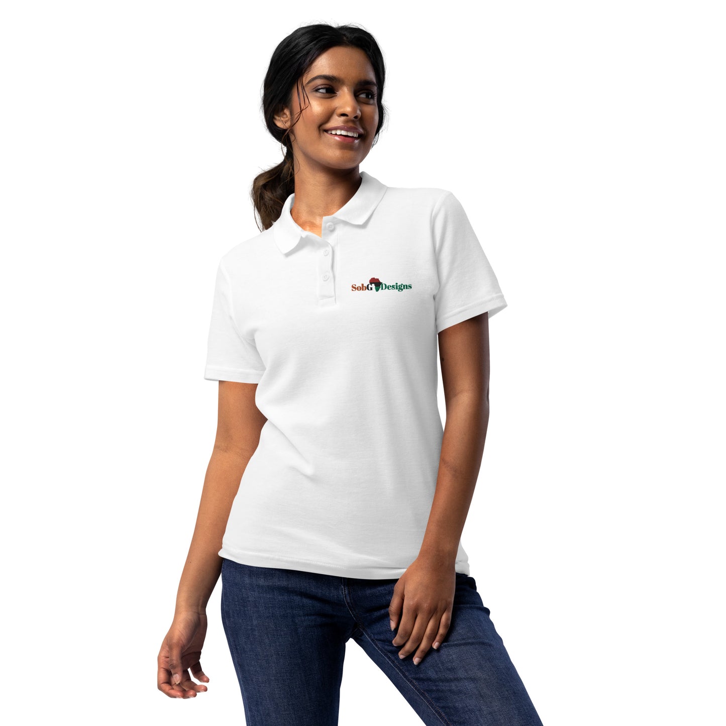 Women’s Pique Polo Shirt by SobG Designs
