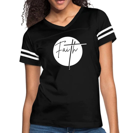 Womens Vintage Sport Graphic T-shirt - Faith-0