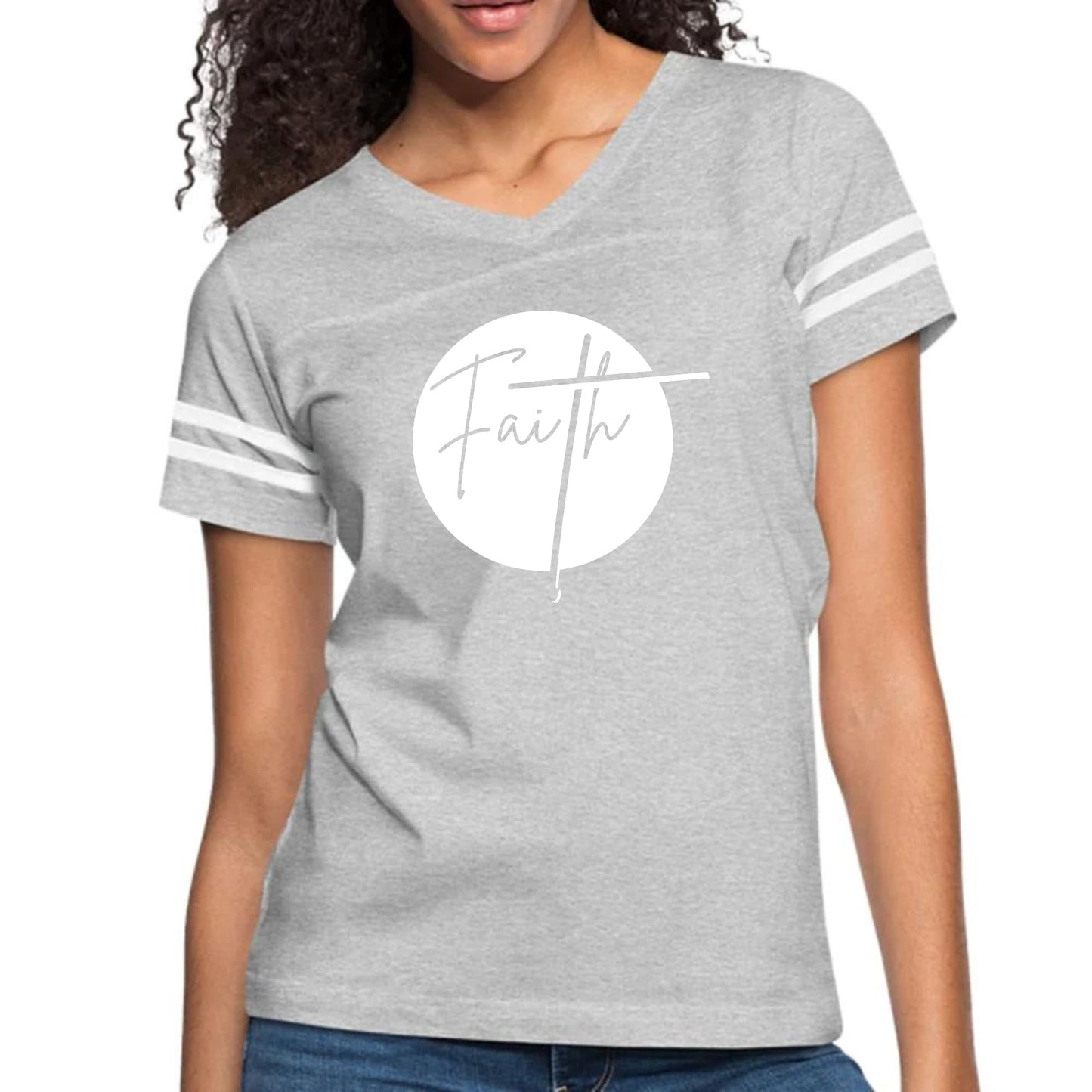 Womens Vintage Sport Graphic T-shirt - Faith-2