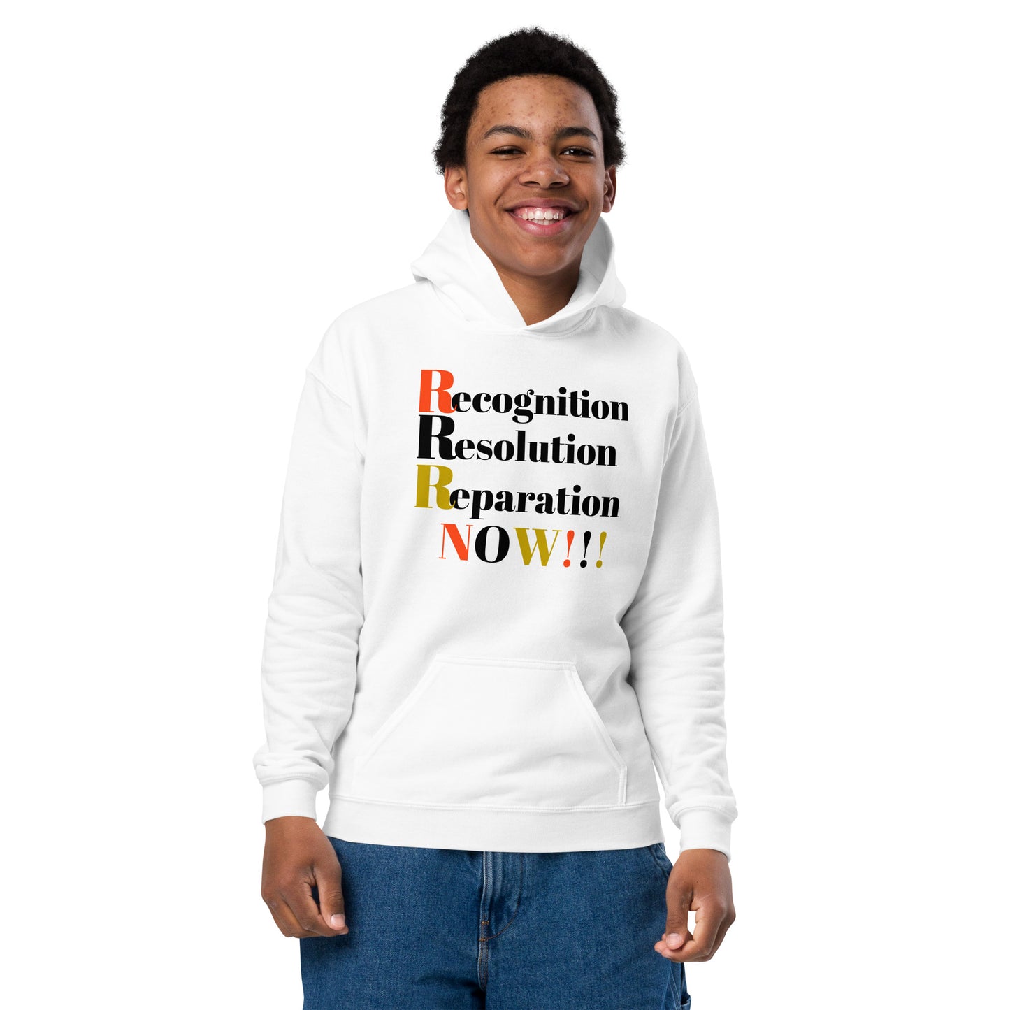 Recognition Resolution Reparation NOW!!! Youth Heavy Blend Hoodie by SobG Designs
