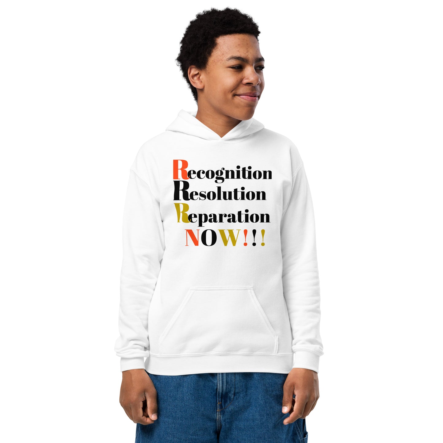 Recognition Resolution Reparation NOW!!! Youth Heavy Blend Hoodie by SobG Designs