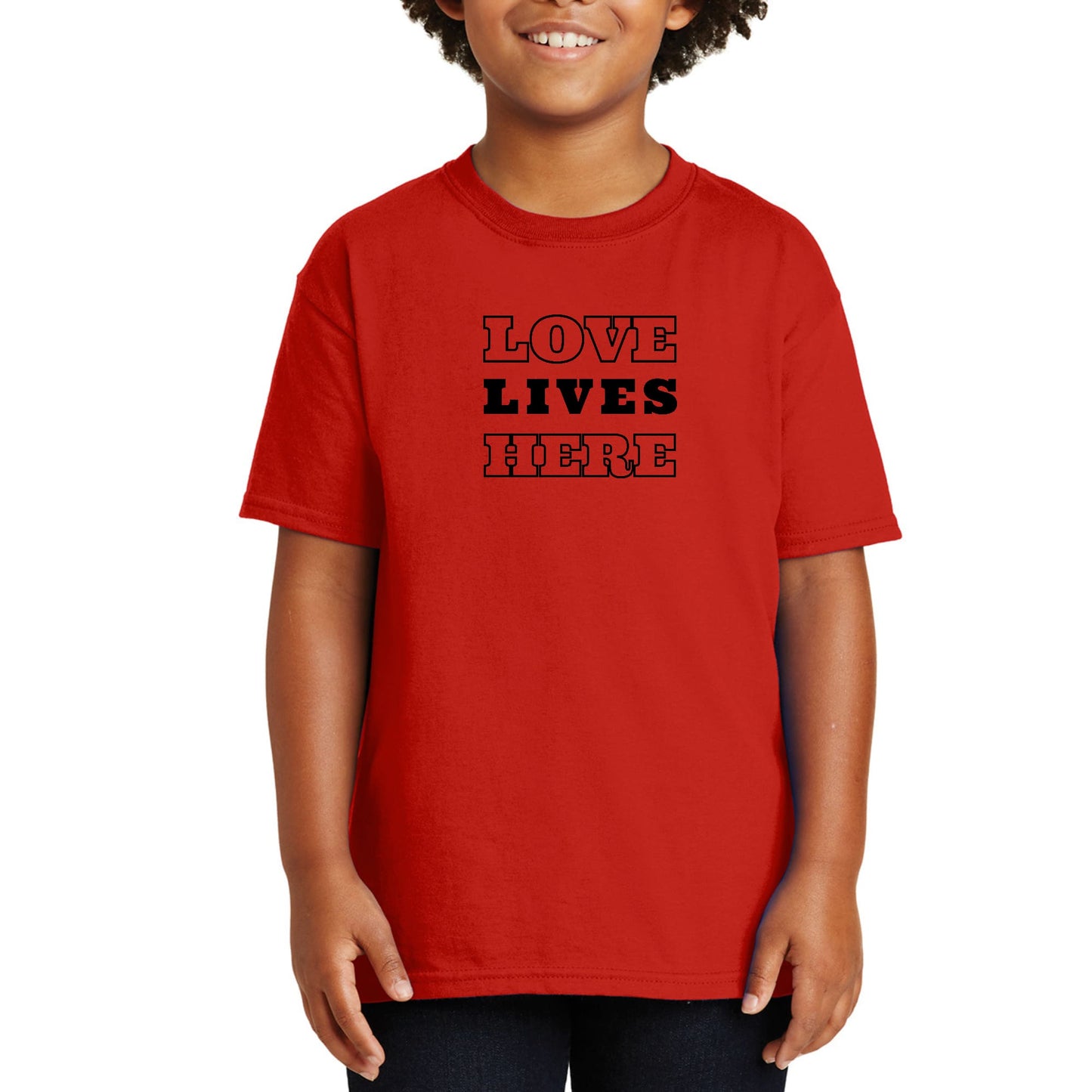 Youth Short Sleeve Graphic T-shirt Love Lives Here-1